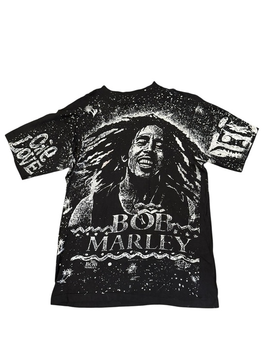 Tropics Sportswear Other - Vintage Bob Marley Single Stitch AOP Graphic Tee Black White 100% Cotton Large